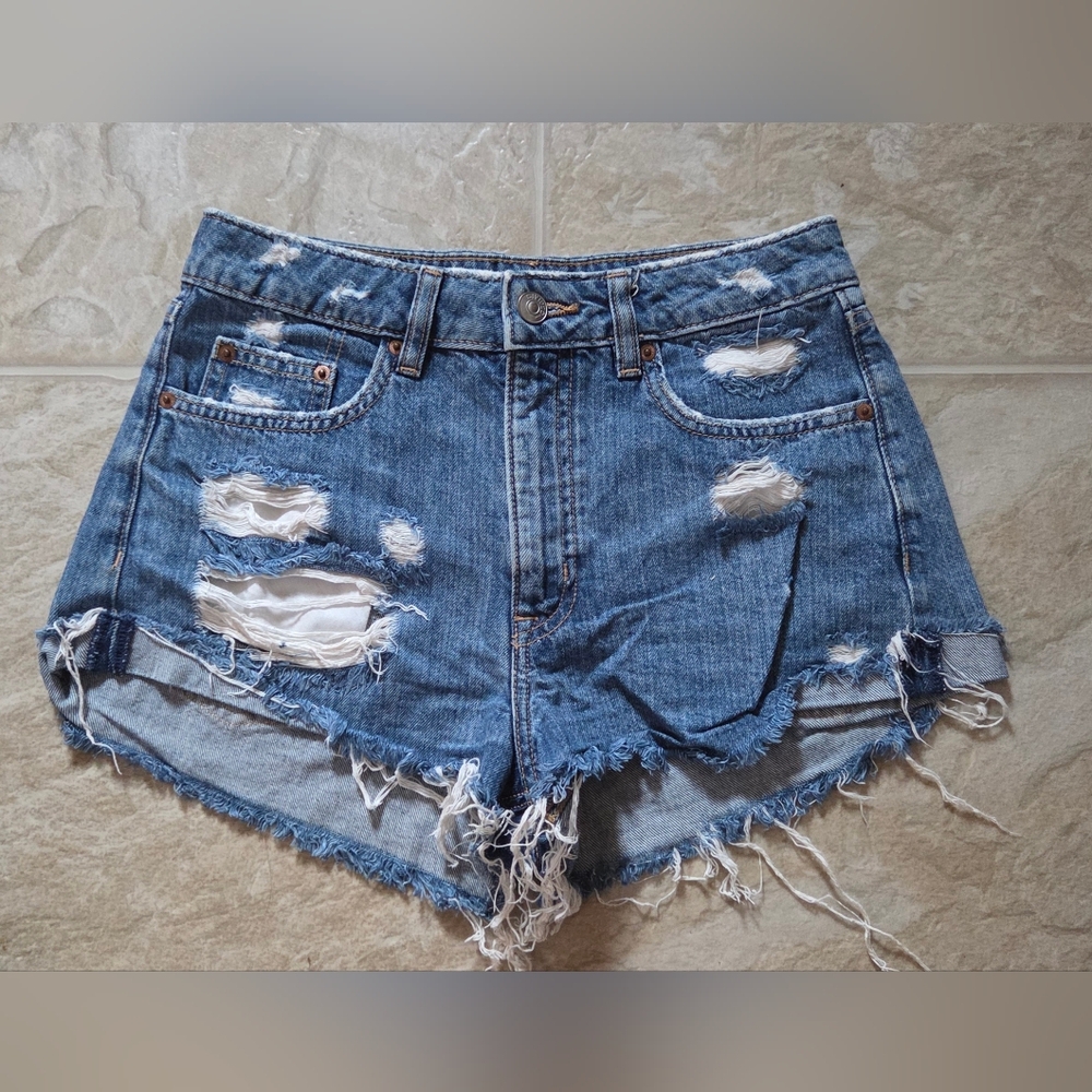 Divided Light Blue Ripped Jean Shorts